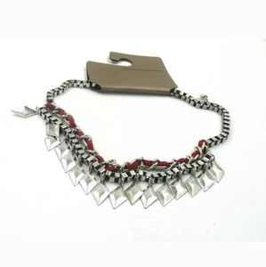 New Semi Precious Stone Woven Metal Chocker Necklace.